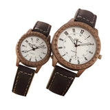 Vintage Leisure Imitation Wood Pair Watches Lovers Couple