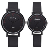 Fashion Couple Watches Set Women Man Leather Quartz Clock Retro Belt