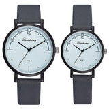Fashion Couple Watches Set Women Man Leather Quartz Clock Retro Belt