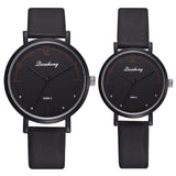 Fashion Couple Watches Set Women Man Leather Quartz Clock Retro Belt