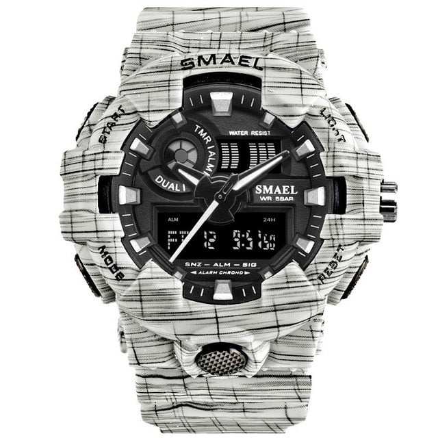 New Camouflage Military Watch SMAEL Watch Men Sports Watch LED