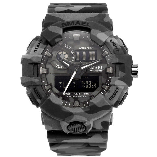 New Camouflage Military Watch SMAEL Watch Men Sports Watch LED