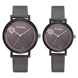 Fashion Couple Watches Set Women Man Leather Quartz Clock Retro Belt