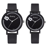 Fashion Couple Watches Set Women Man Leather Quartz Clock Retro Belt