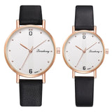Fashion Couple Watches Set Women Man Leather Quartz Clock Retro Belt