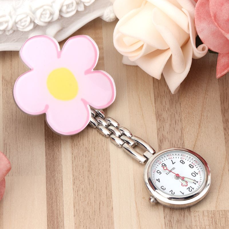 Flower Medical Hospital Pocket Watches Hang Clip Portable