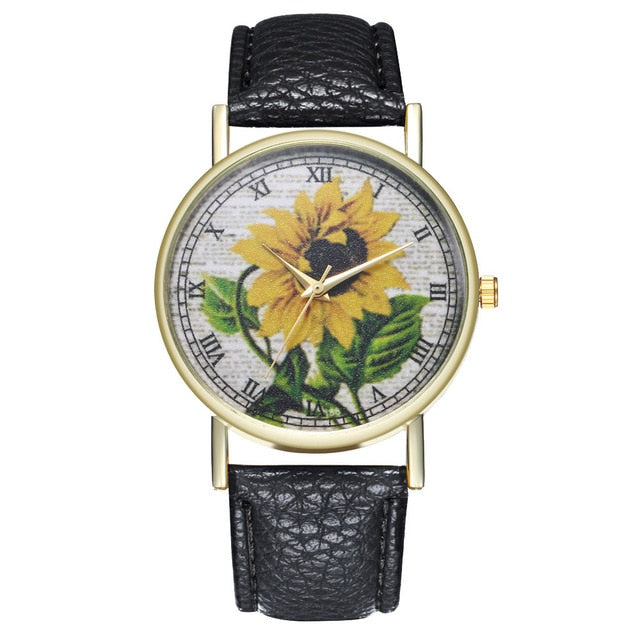 Retro style design sunflower pattern Watch New Trend