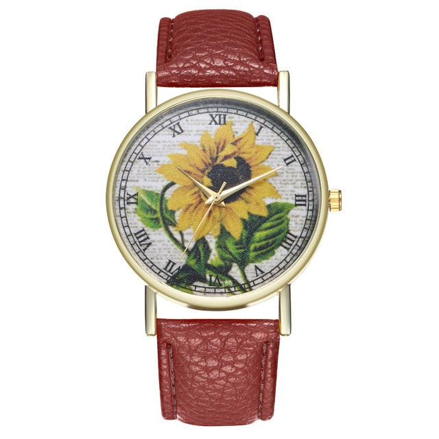 Retro style design sunflower pattern Watch New Trend