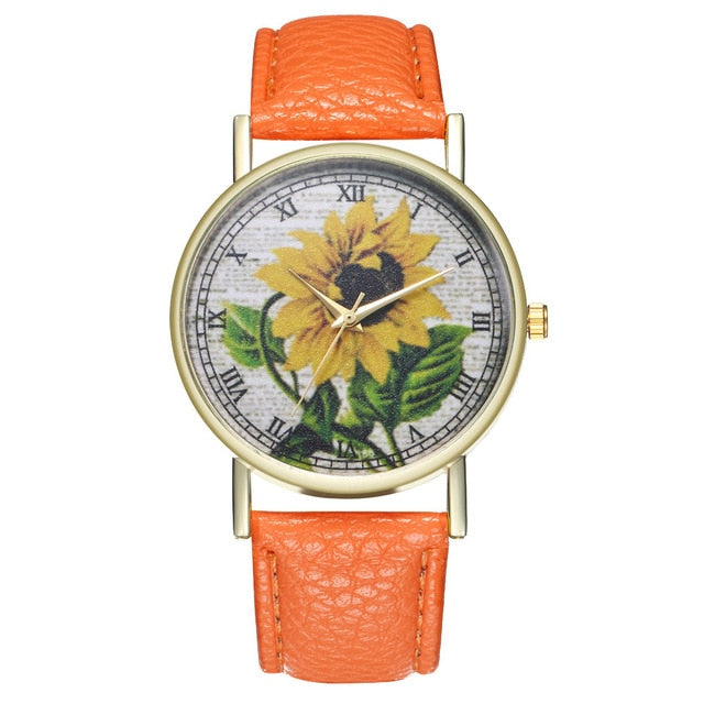 Retro style design sunflower pattern Watch New Trend