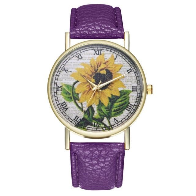 Retro style design sunflower pattern Watch New Trend