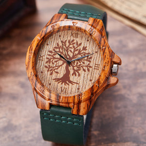Creative Life Tree Imitation Wood Watch