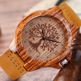 Creative Life Tree Imitation Wood Watch