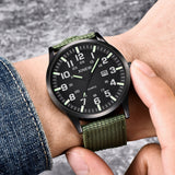 LVPAI Men Round Dial Nylon Strap Band Military