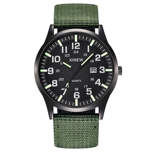 LVPAI Men Round Dial Nylon Strap Band Military
