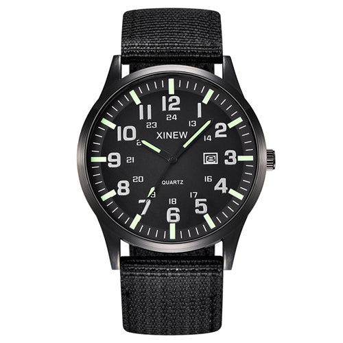 LVPAI Men Round Dial Nylon Strap Band Military