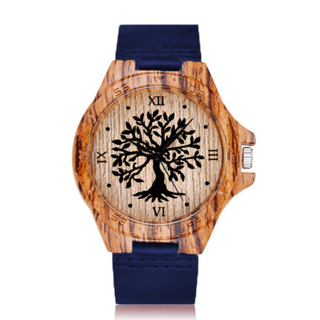 Creative Life Tree Imitation Wood Watch