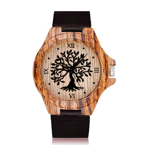 Creative Life Tree Imitation Wood Watch