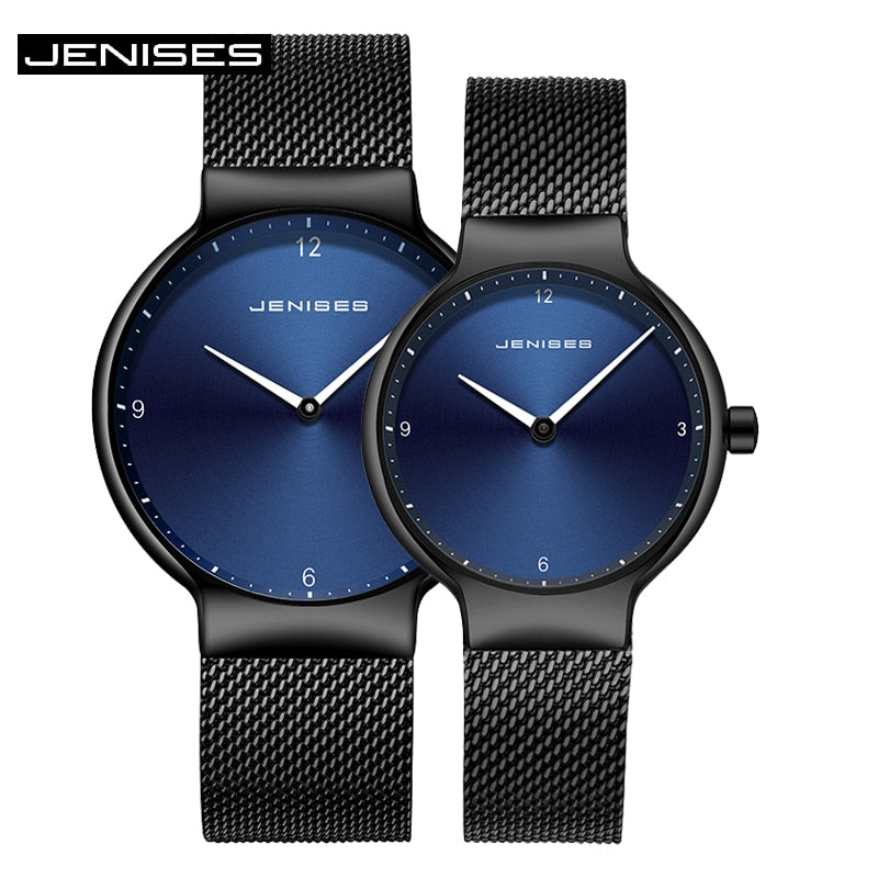Top JENISES Brand Quartz Watch Ladies Wristwatches Couples Clock