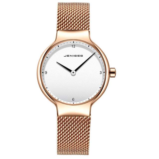 Top JENISES Brand Quartz Watch Ladies Wristwatches Couples Clock