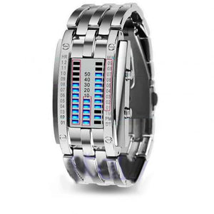 Fashion Couple Watch  Creative Stainless Steel Clock LED