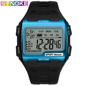SYNOKE Gold  Big Screen Mens 39 S Watches Cool Electronic
