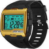 SYNOKE Gold  Big Screen Mens 39 S Watches Cool Electronic