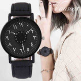 Vansvar Brand Black White Lover's Couple Watches Unique Arabic Numbers