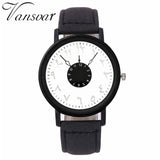 Vansvar Brand Black White Lover's Couple Watches Unique Arabic Numbers