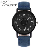 Vansvar Brand Black White Lover's Couple Watches Unique Arabic Numbers