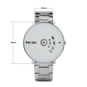 PAIDU Fashion Quartz Watch Mens Mesh Stainless Steel Male Watches Creative Clock