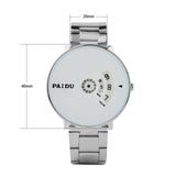 PAIDU Fashion Quartz Watch Mens Mesh Stainless Steel Male Watches Creative Clock