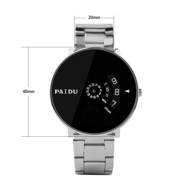 PAIDU Fashion Quartz Watch Mens Mesh Stainless Steel Male Watches Creative Clock