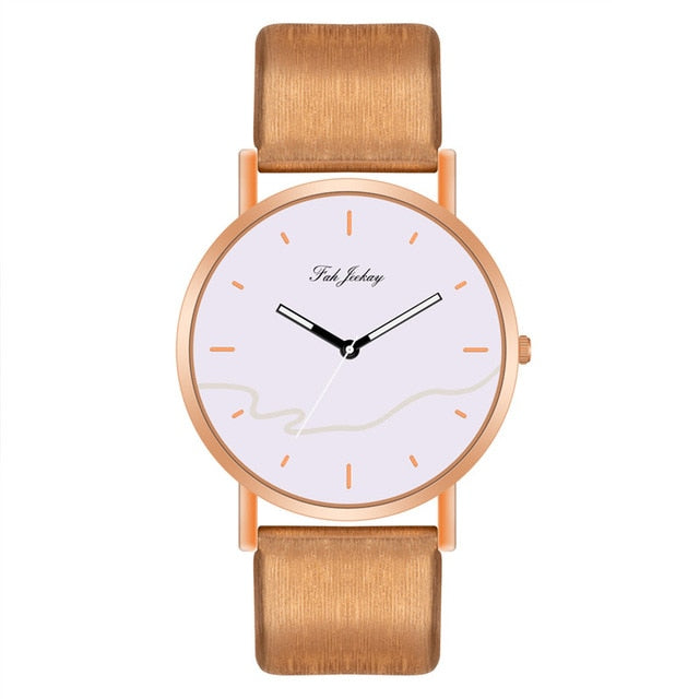 WJ-8733 Fashion Couple Watch Casual Leather Strap Wristwatch For couple