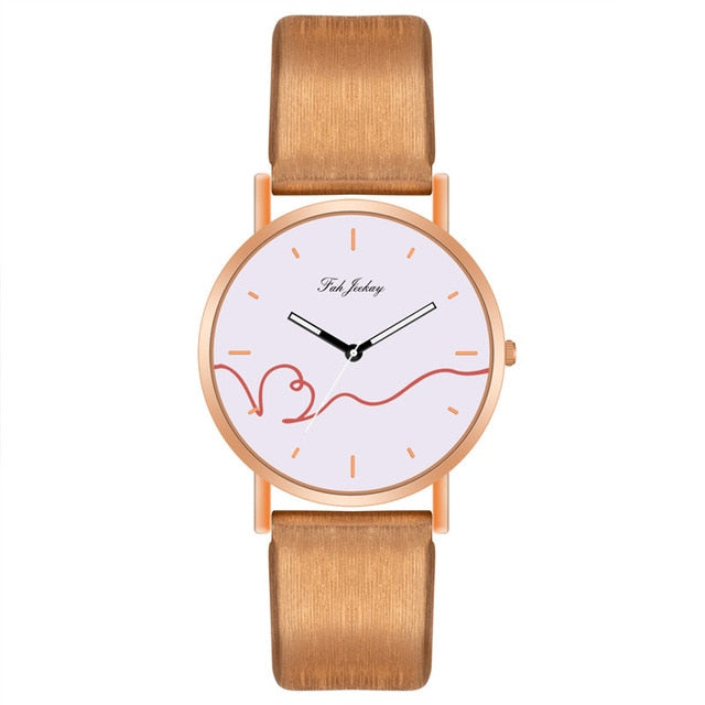 WJ-8733 Fashion Couple Watch Casual Leather Strap