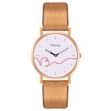 WJ-8733 Fashion Couple Watch Casual Leather Strap Wristwatch For couple