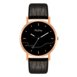 WJ-8733 Fashion Couple Watch Casual Leather Strap