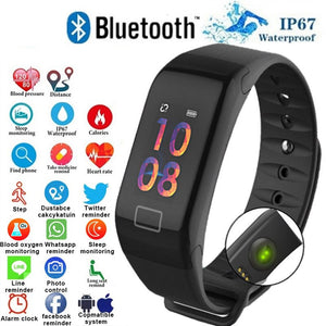 F1 Plus Smart Bracelet Heart Rate Color Screen Blood Pressure Fitness