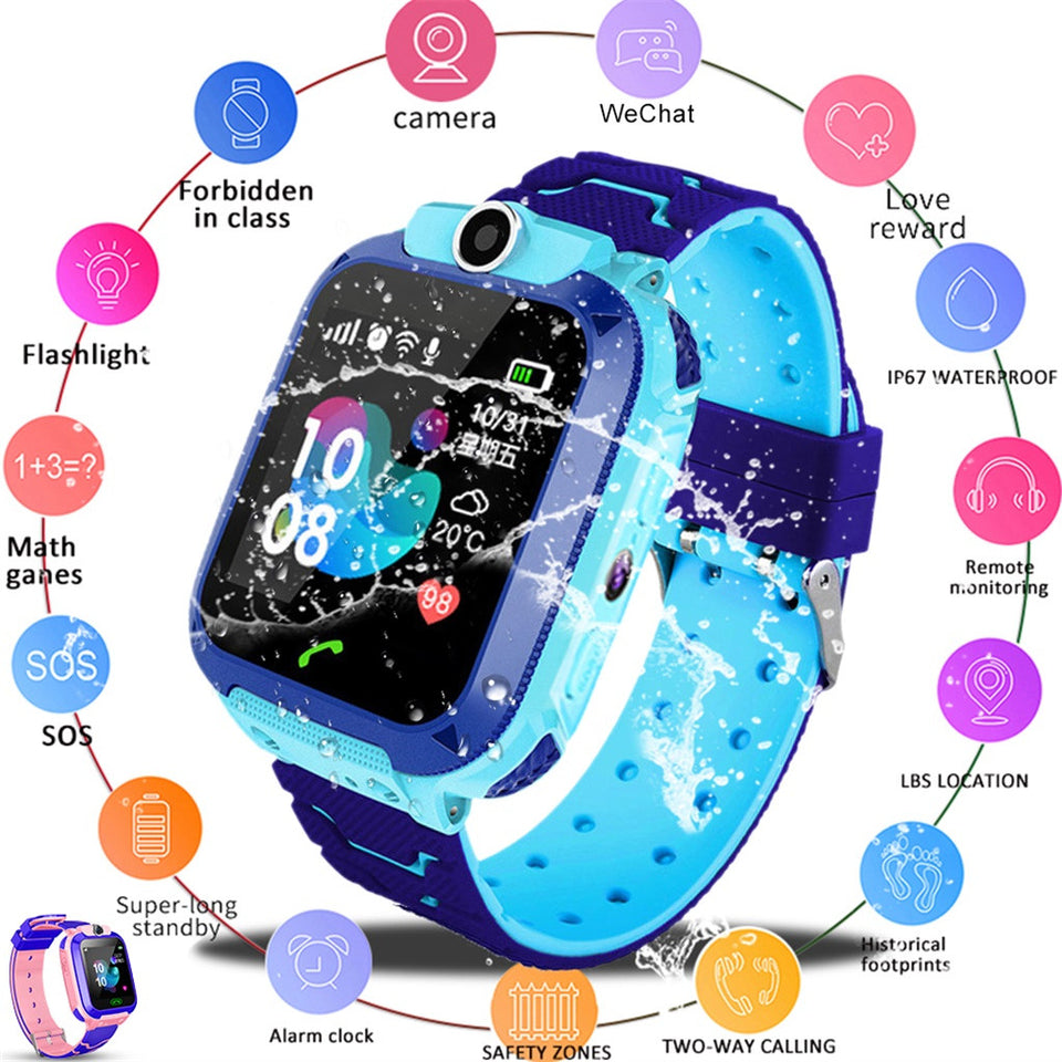 Waterproof Kid Smart Watch Anti-lost Location Sim Phone