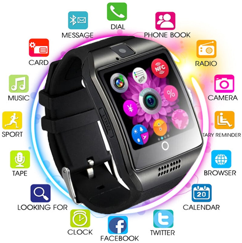 Bluetooth Smart Clock Q18 Support Sim TF Map Men Women Reloj Intelligent for IOS Android