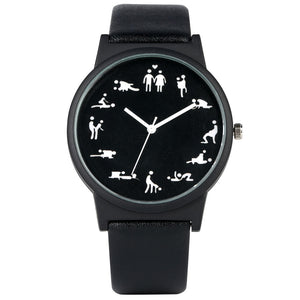 Creative Fun Quartz Watch for Men Black Dial Quartz Watches