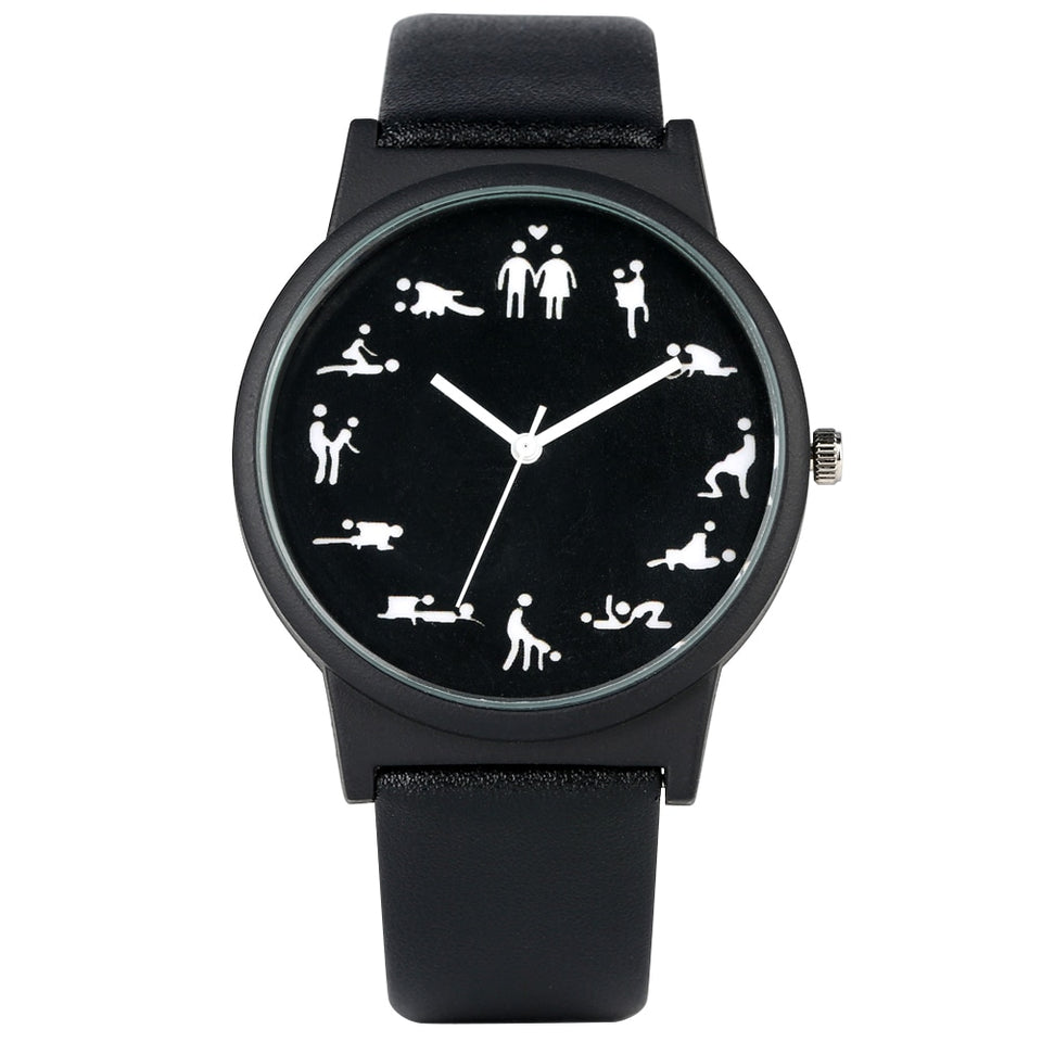 Creative Fun Quartz Watch for Men Black Dial Quartz Watches