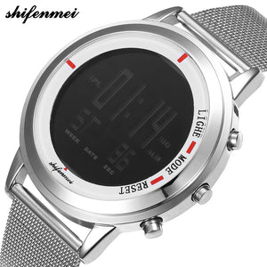 shifenmei S1134  Watches Fashion LED Electronic Silver