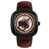 Men's Watches Creative Genuine Leather Square Dial watch