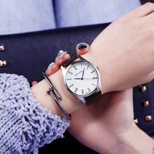 Fashion Design Roman numerals Lovers  Unisex Leather Band vintage