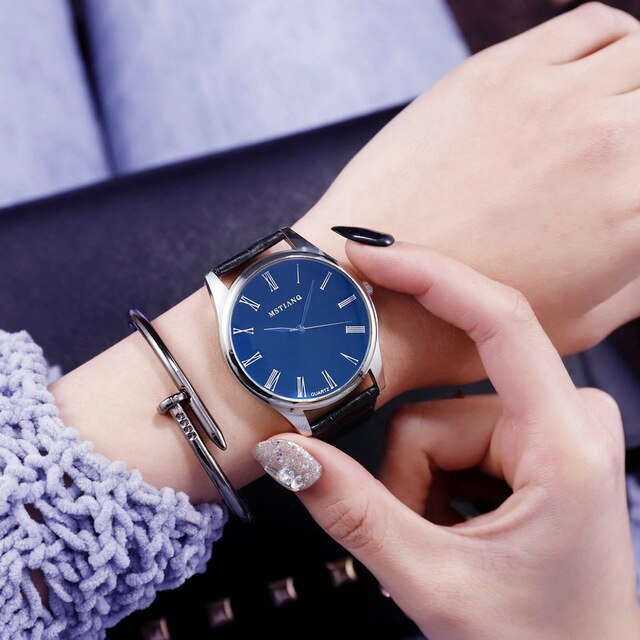 Fashion Design Roman numerals Lovers  Unisex Leather Band vintage