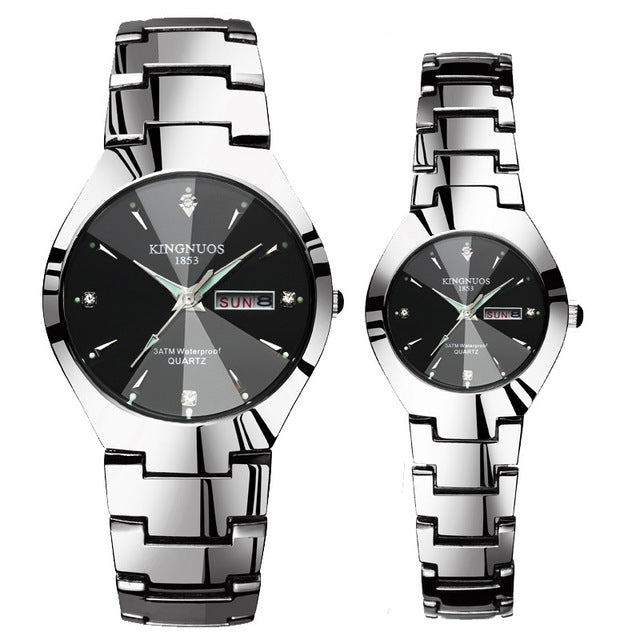 KINGNUOS Top Brand Fashion Quartz Waterproof Wristwatch Couple Clocks