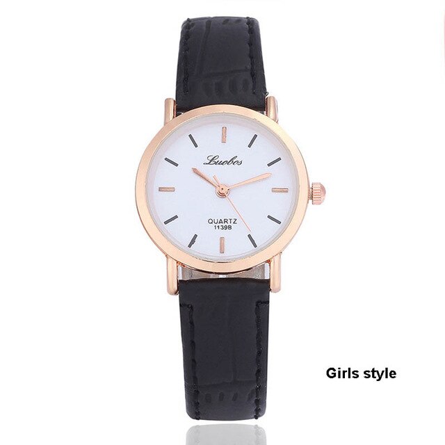 Simple Fashion Couple Watches Men Women Design PU Leather