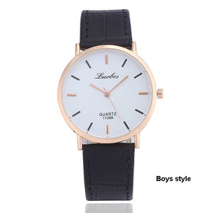 Simple Fashion Couple Watches Men Women Design PU Leather