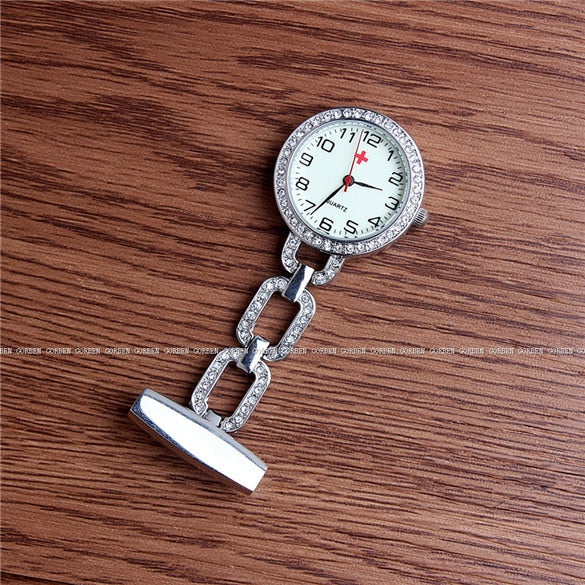Luminous Nurse Watch Full Crystal Dial Steel Nurses