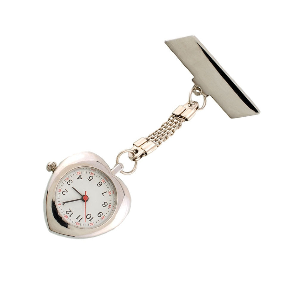 Silver Nurse Watch Pocket Watch Stainless Steel Watch Band Clip Pocket
